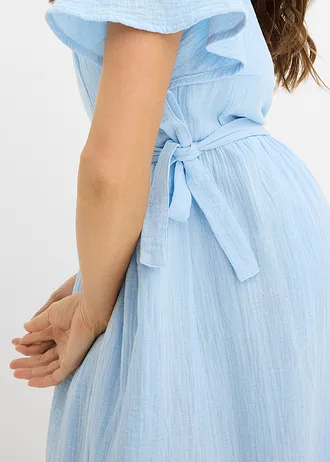 Rochie de gravide și alăptare 2 în 1 din muselină de bumbac • bleu • magazin bonprix