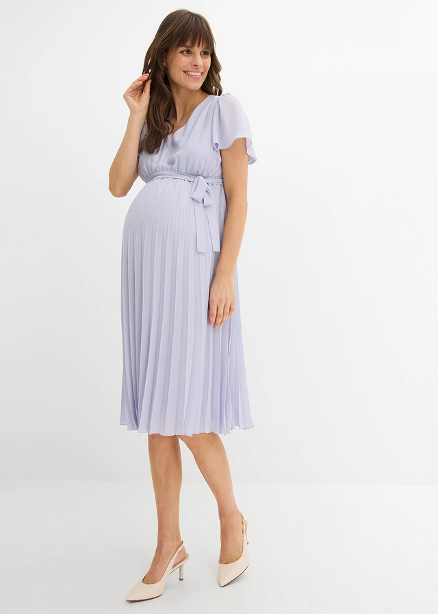 Robe de grossesse en crêpe georgette, Couleur: violet poudré
