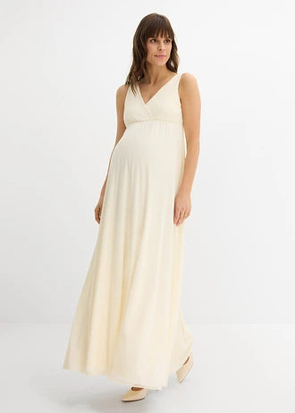 Robe de mariée et cache-cœur avec fonction allaitement pour la grossesse et après (ens. 2 pces) • jaune beurre • Boutique bonprix