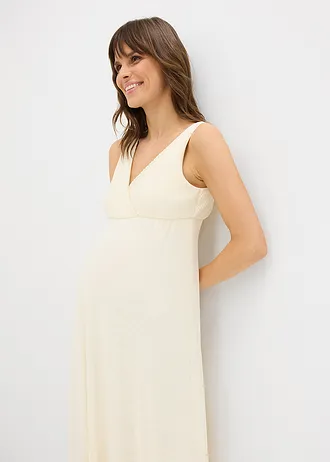 Robe de mariée couleur jaune pâle avec fonction allaitement et cache-cœur pour la grossesse et après (ens. 2 pces) • blanc cassé • Boutique bonprix