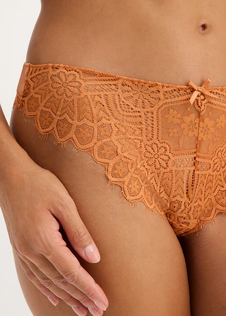 Kalhotky string s jemnou krajkou • měděná • bonprix obchod