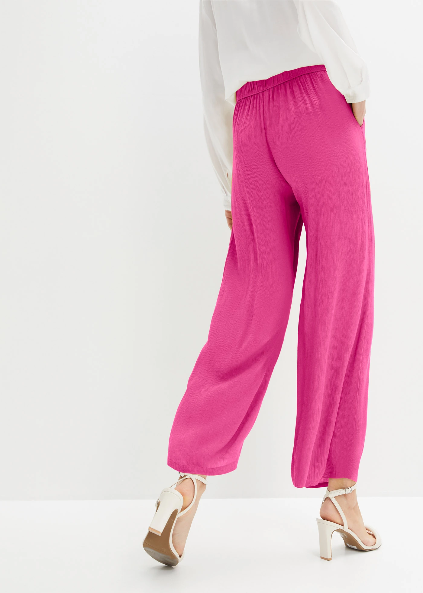 Pantaloni fără încheiere, din viscoză • roz pinklady • magazin bonprix