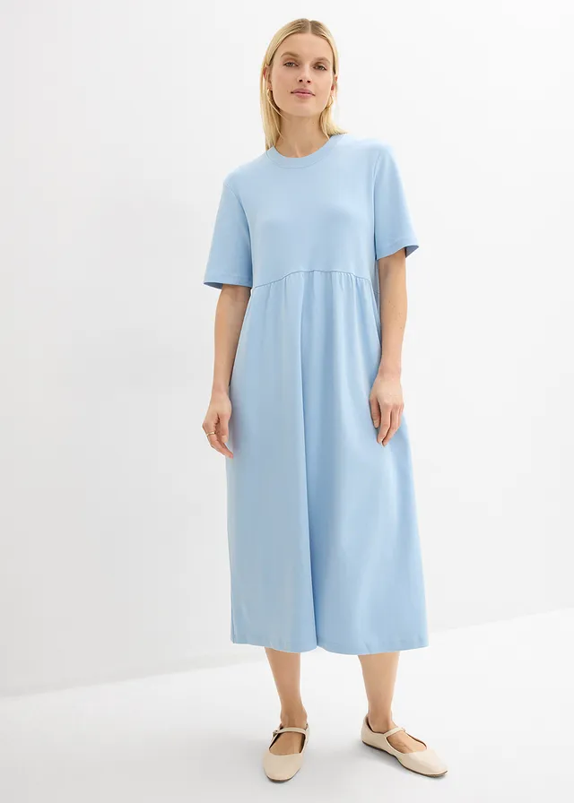Robe en jersey 100% coton, Couleur: bleu clair