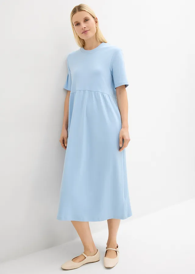 Robe en jersey 100% coton, Couleur: bleu clair