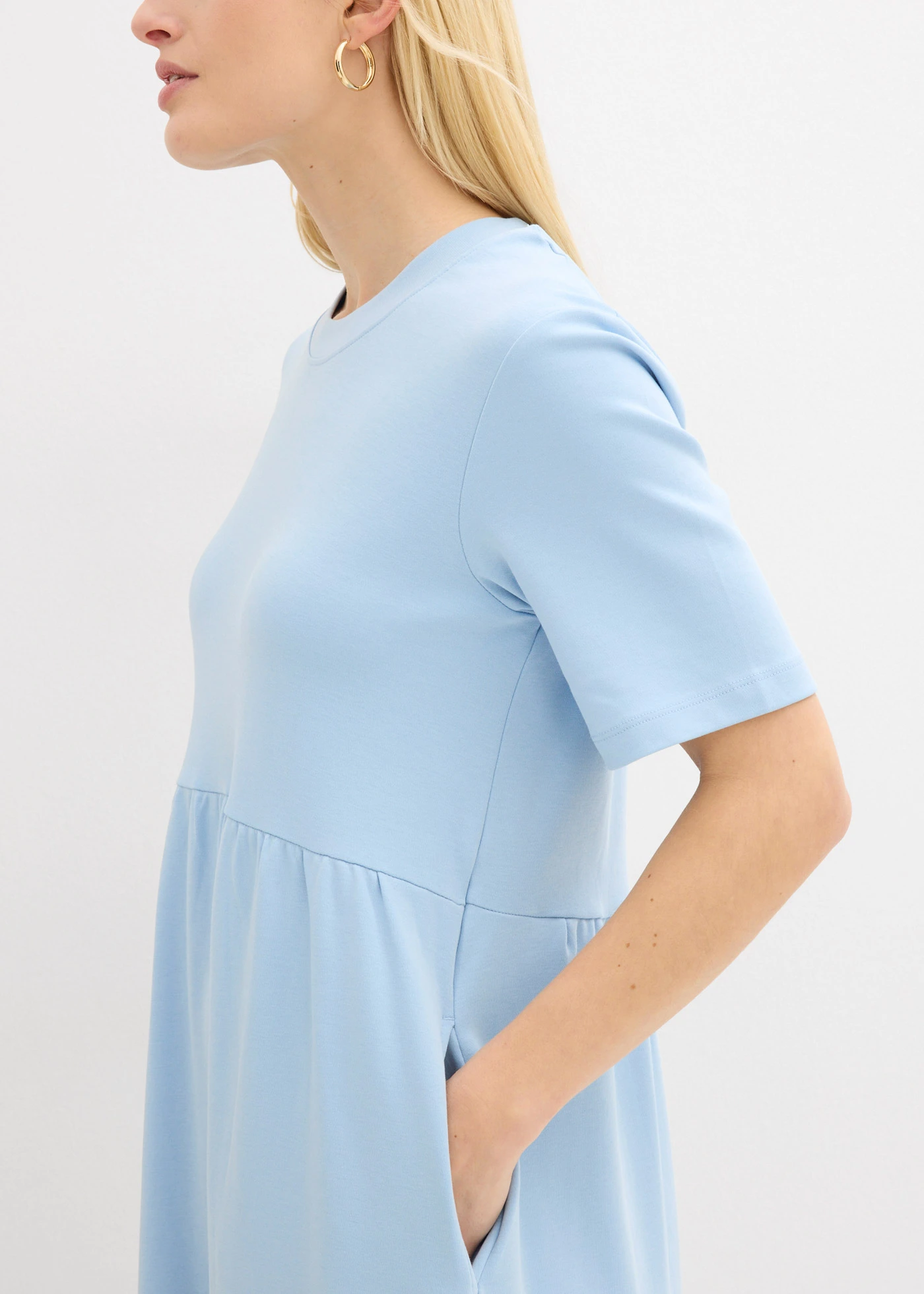 Rochie de jerse din bumbac 100% • bleu • magazin bonprix