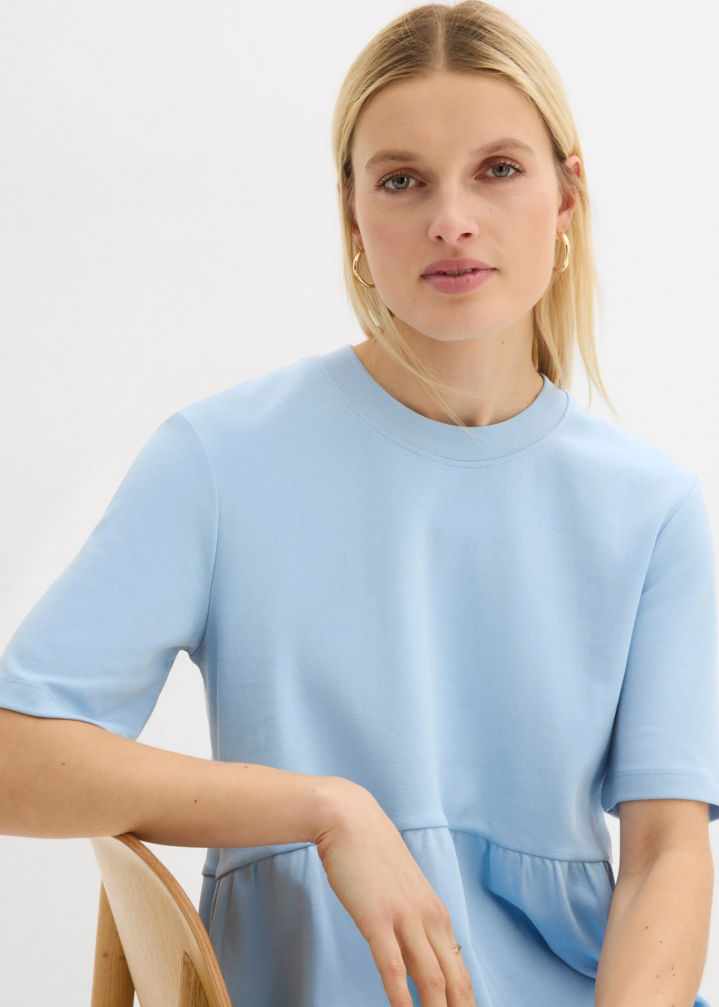 Jersey jurk van puur katoen • lichtblauw • bonprix online shop