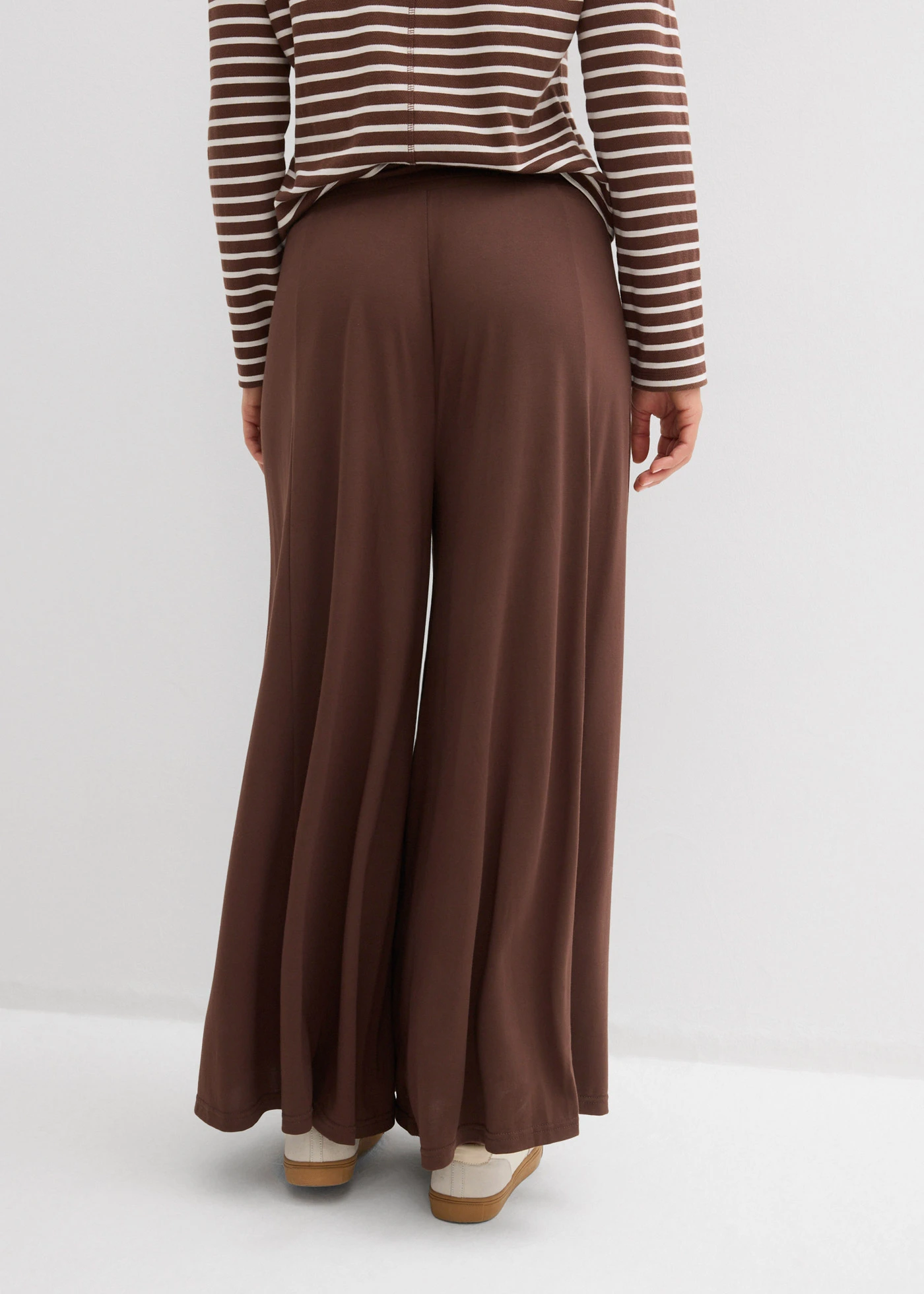 Jersey culotte met wijde pijpen • bruin • bonprix online shop