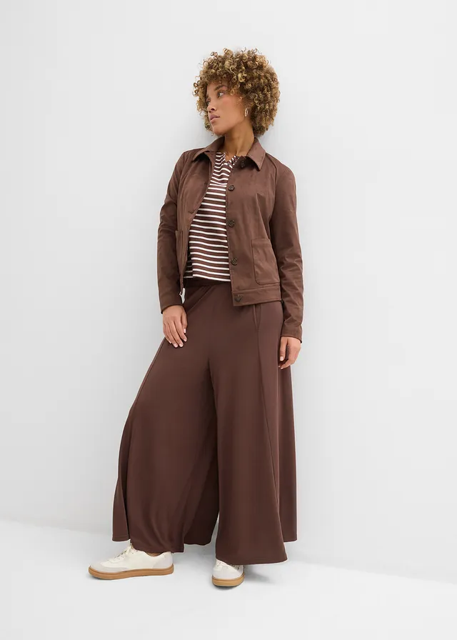 Jersey culotte met wijde pijpen • bruin • product-page.page-title-suffix