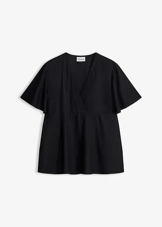 Blouse van soepele viscose • zwart • bonprix online shop