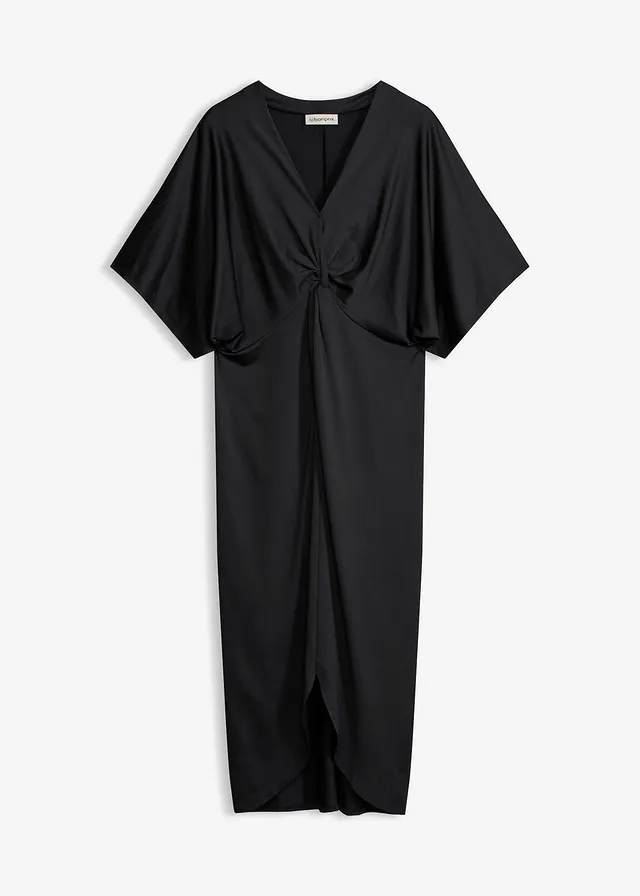 Robe midi effet twisté • noir • Boutique bonprix