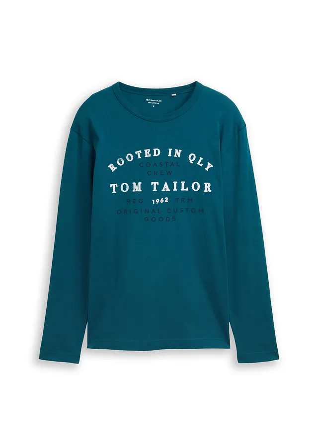 T-shirt manches longues Tom Tailor • pétrole imprimé • Boutique bonprix