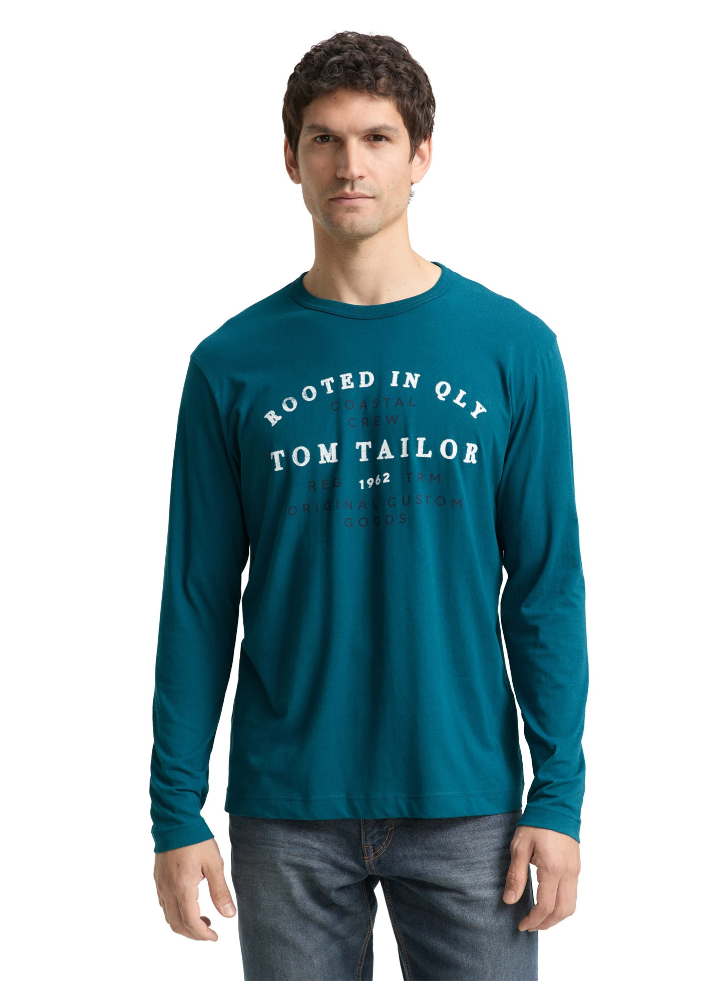 T-shirt manches longues Tom Tailor • pétrole imprimé • Boutique bonprix