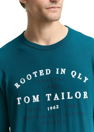 Tom Tailor hosszú ujjú póló • olajkék/mintás • bonprix áruház
