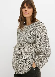 Materská blúzka z bavlny • biela vlna/čierna leopard potlačená • obchod bonprix