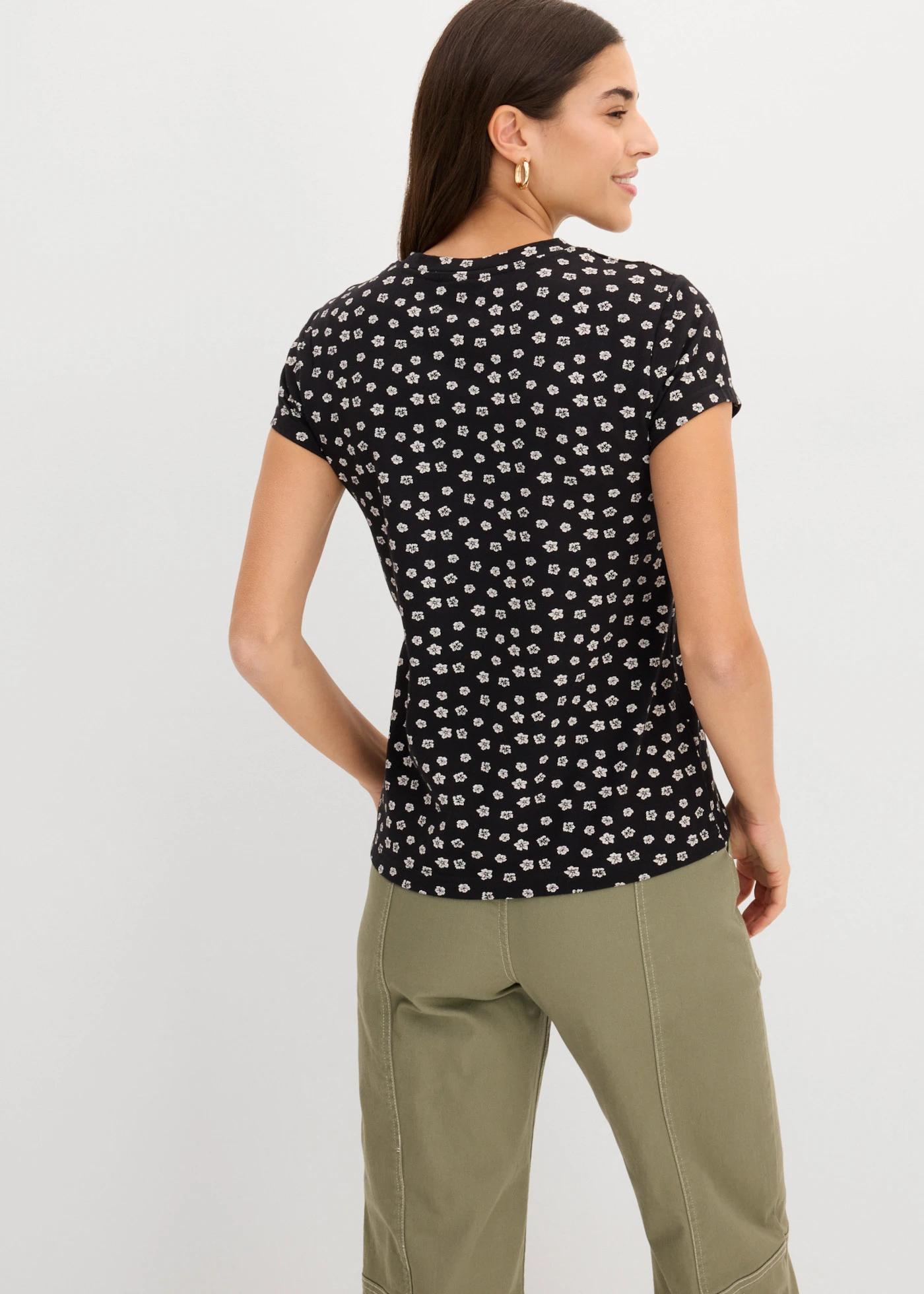 Shirt (set van 3) • wit+zwart+flower • bonprix online shop