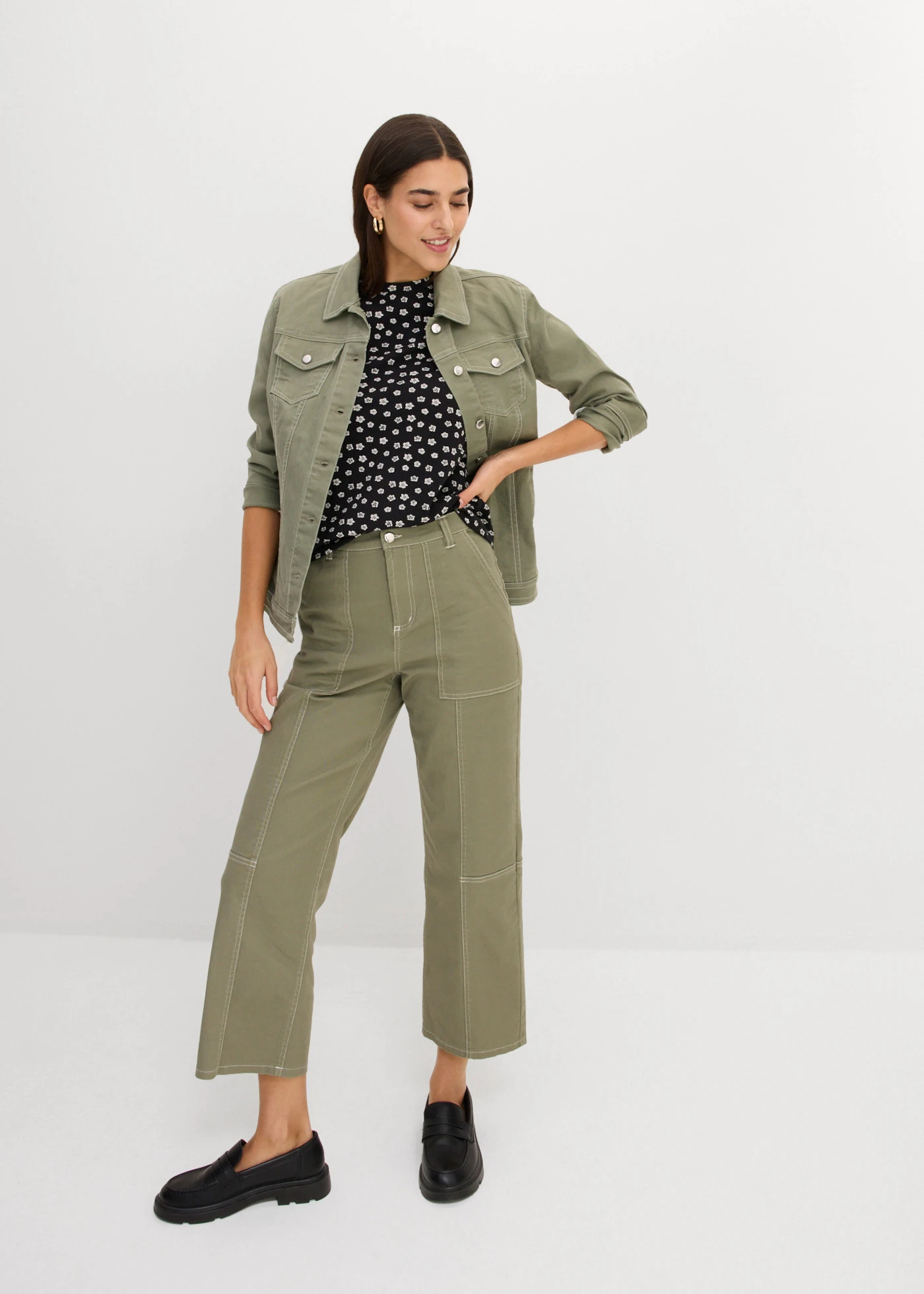 Shirt (set van 3) • wit+zwart+flower • bonprix online shop