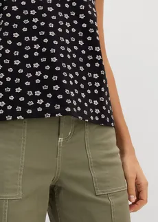 Bluză tricot (set/3 buc.) • alb+negru+flower • magazin bonprix