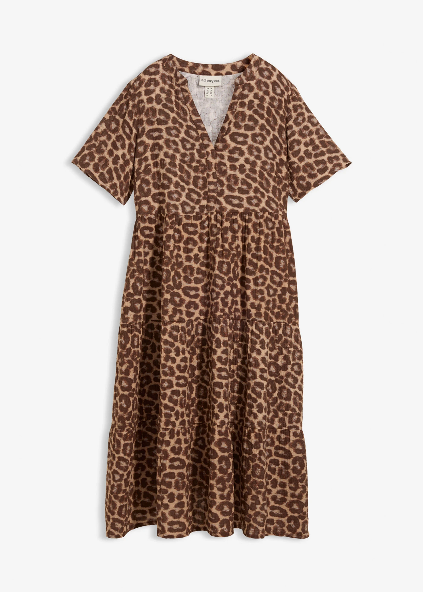 Jurk van zachte mouselline • bruin luipaardprint • bonprix online shop