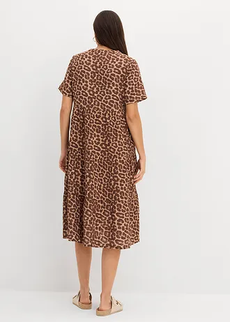 Robe douce en gaze de coton • marron léopard • Boutique bonprix