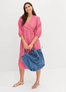 Wikkeljurk van gestructureerd materiaal, Kleur: kersenrood/roze