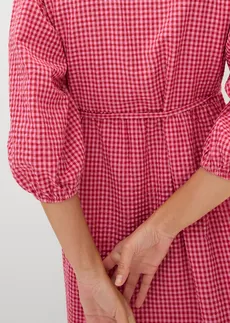 Rochie petrecută din material texturat • roșu-cireașă/roz • magazin bonprix