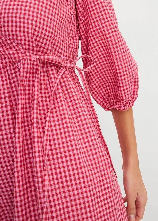 Robe portefeuille en matière texturée • rouge cerise-rose • product-page.page-title-suffix