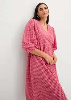 Rochie petrecută din material texturat • roșu-cireașă/roz • magazin bonprix