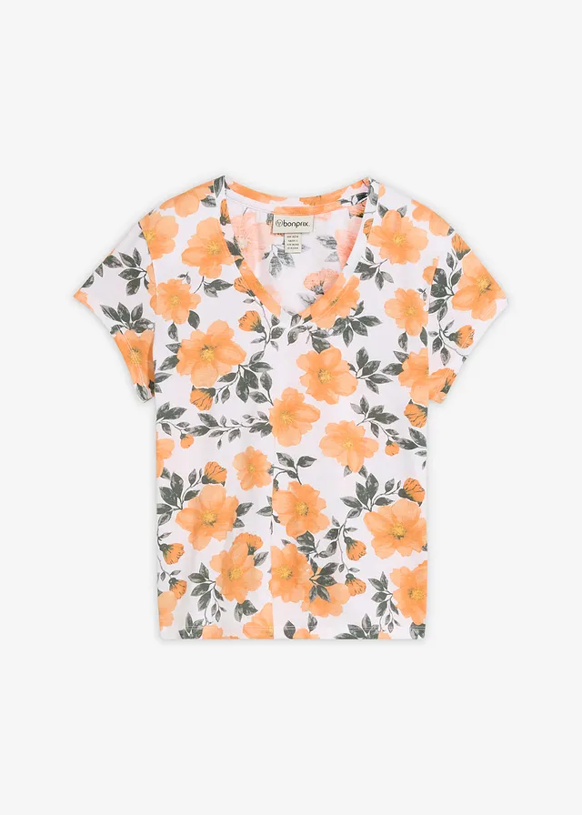 T-shirt 100% coton, Couleur: blanc imprimé
