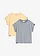 Lot de 2 T-shirts, Couleur: bleu fumé imprimé + jaune pastel uni