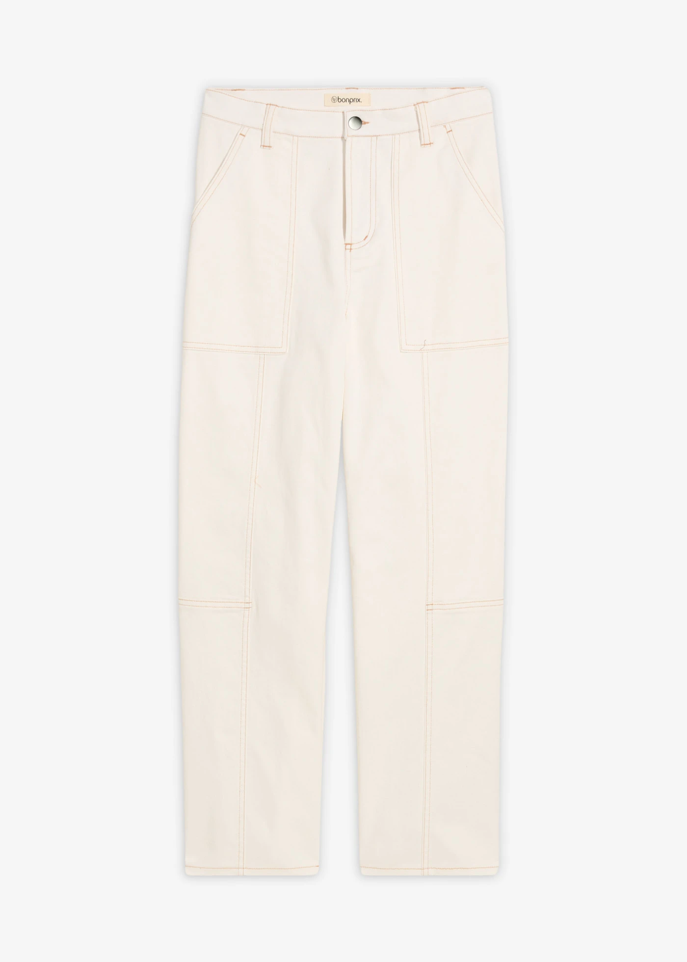 Korte twillbroek van een katoen-elastanmix • parelwit • bonprix online shop