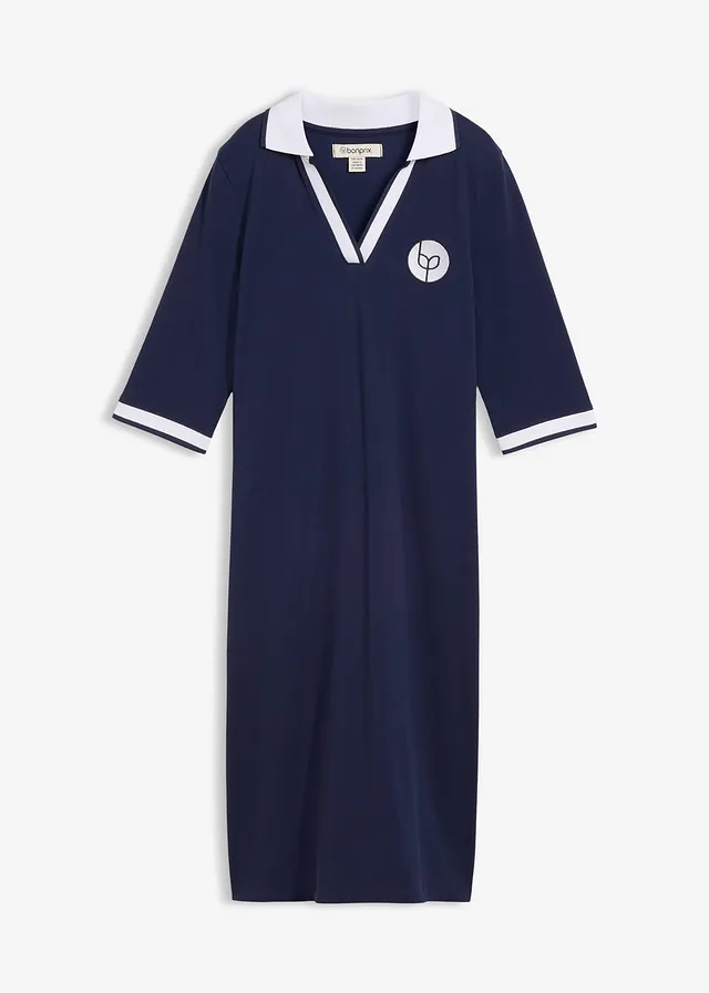 Robe polo 100% coton, Couleur: bleu foncé
