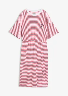 Rochie de jerse din bumbac 100%, culoare: roșu/alb dungat