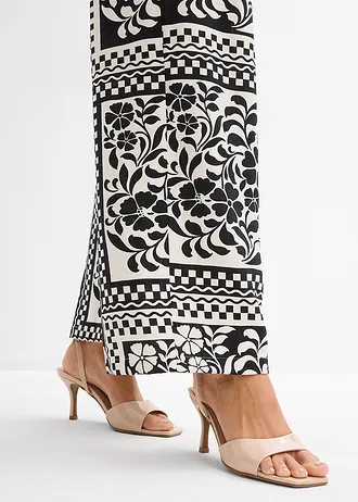Broek van een soepele viscosemix • zwart-wolwit gedessineerd • bonprix online shop