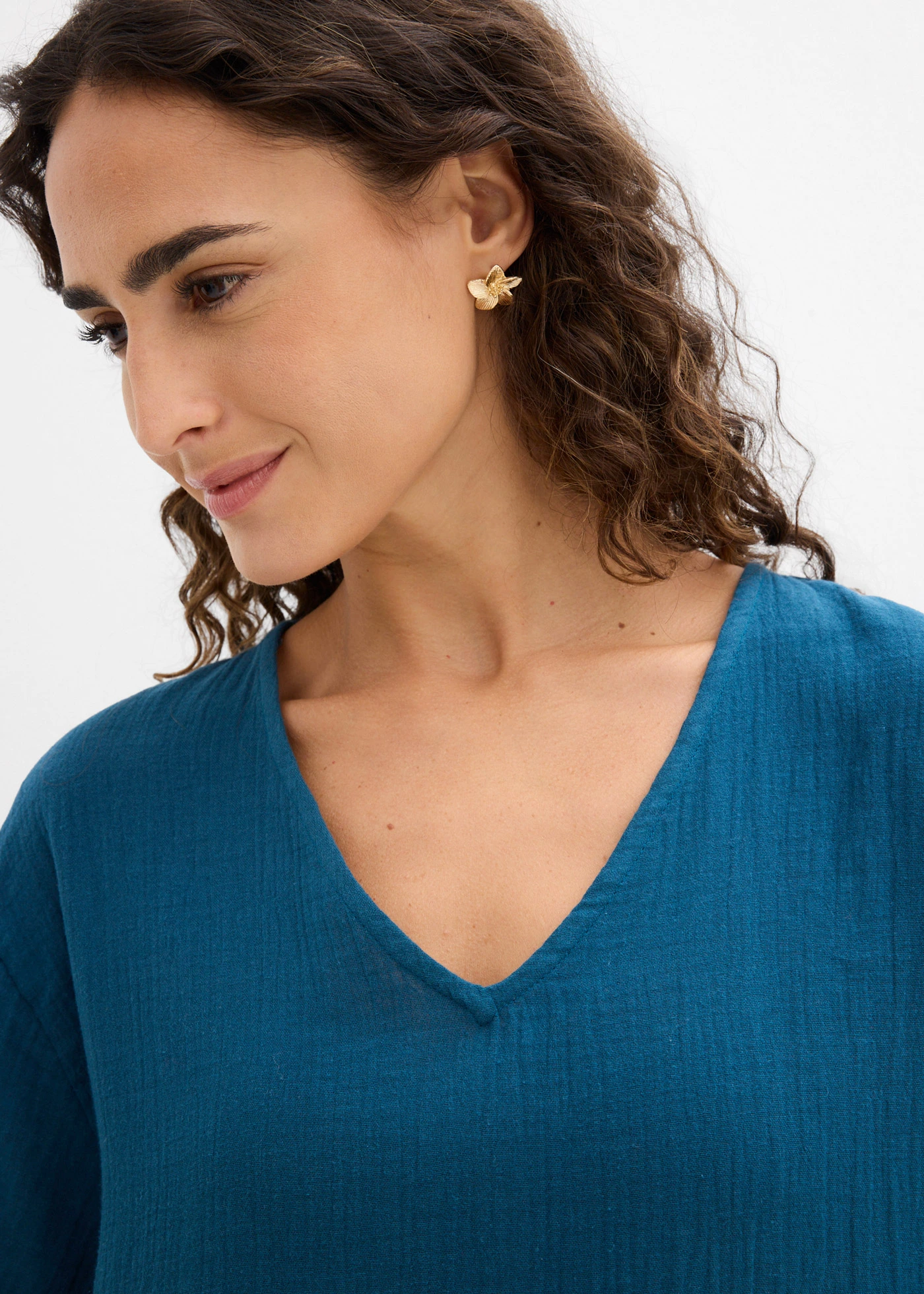 Shirt tuniek van zachte mousseline • blauwpetrol • bonprix online shop