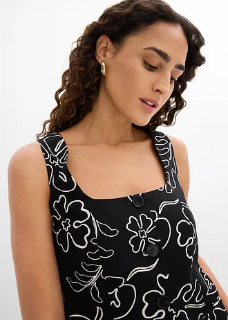 Vestă-taior • negru cu imprimeu • magazin bonprix