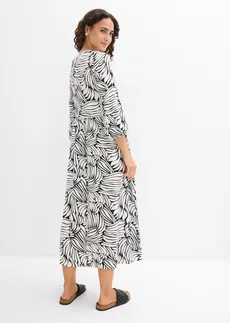 Robe-tunique douce en jersey viscose • noir-écru imprimé • Boutique bonprix