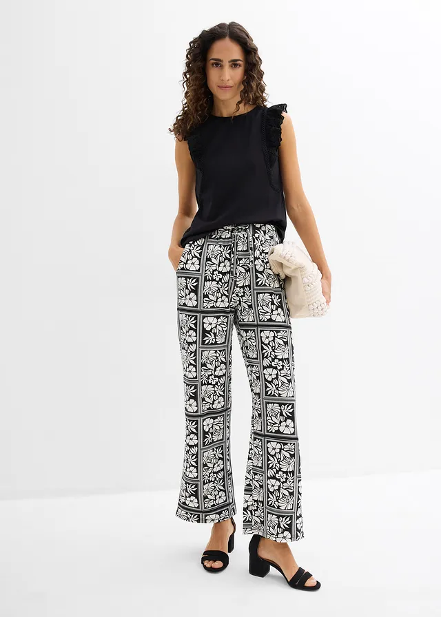 Jersey broek van Punto di Roma • zwart-wolwit gedessineerd • product-page.page-title-suffix