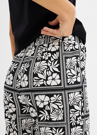 Jersey broek van Punto di Roma • zwart-wolwit gedessineerd • bonprix online shop