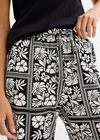 Jersey broek van Punto di Roma • zwart-wolwit gedessineerd • bonprix online shop