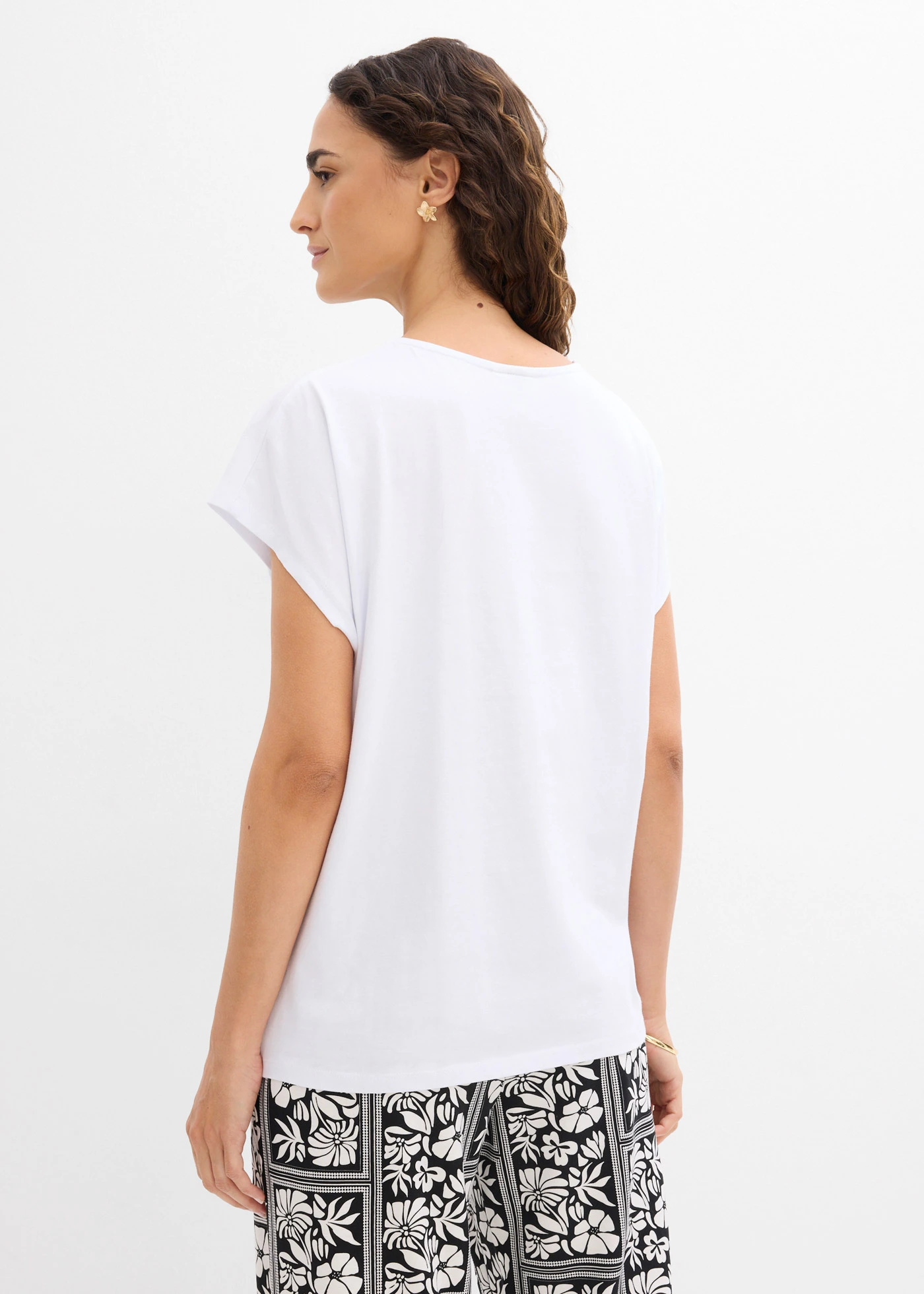 Bluză tricot oversize 100% din bumbac • alb/negru • magazin bonprix