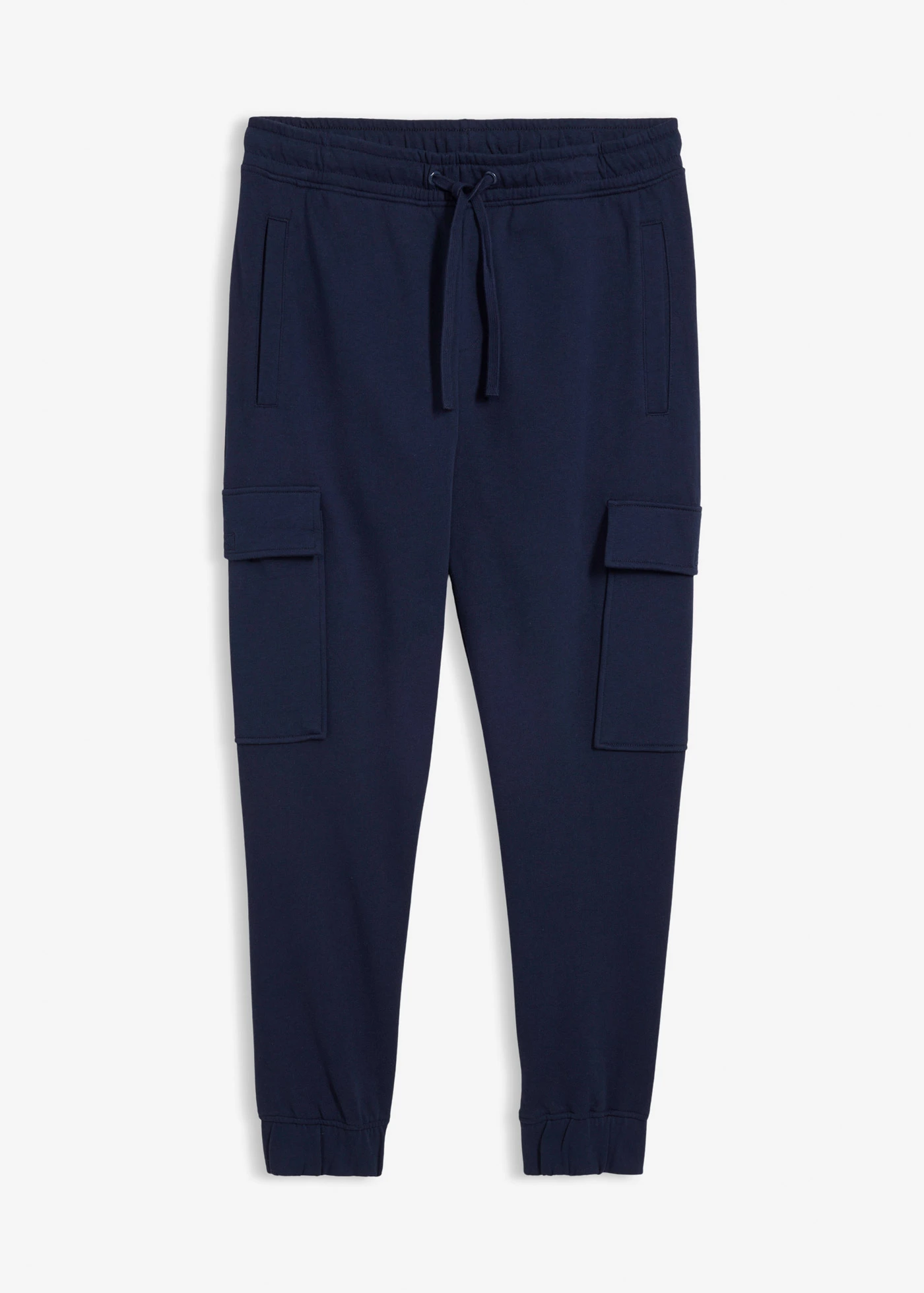 Spodnie sportowe z kieszeniami cargo, loose fit • granatowy • sklep bonprix