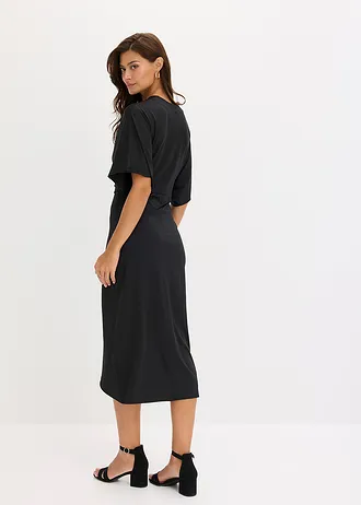 Robe midi effet twisté, Couleur: noir