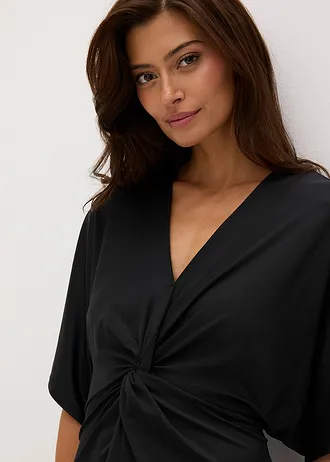 Robe midi effet twisté • noir • Boutique bonprix