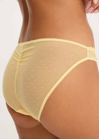 Minislip met sierlijk borduursel • lichtgeel gebloemd • bonprix online shop
