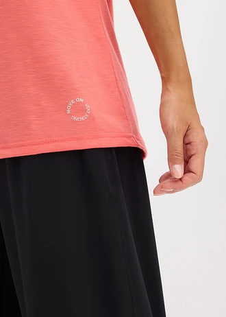 Bluză sport cu uscare rapidă (set/2 buc.) • pink corai+negru • magazin bonprix