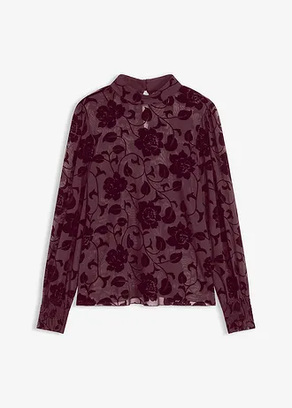 Transparant longsleeve met flockprint