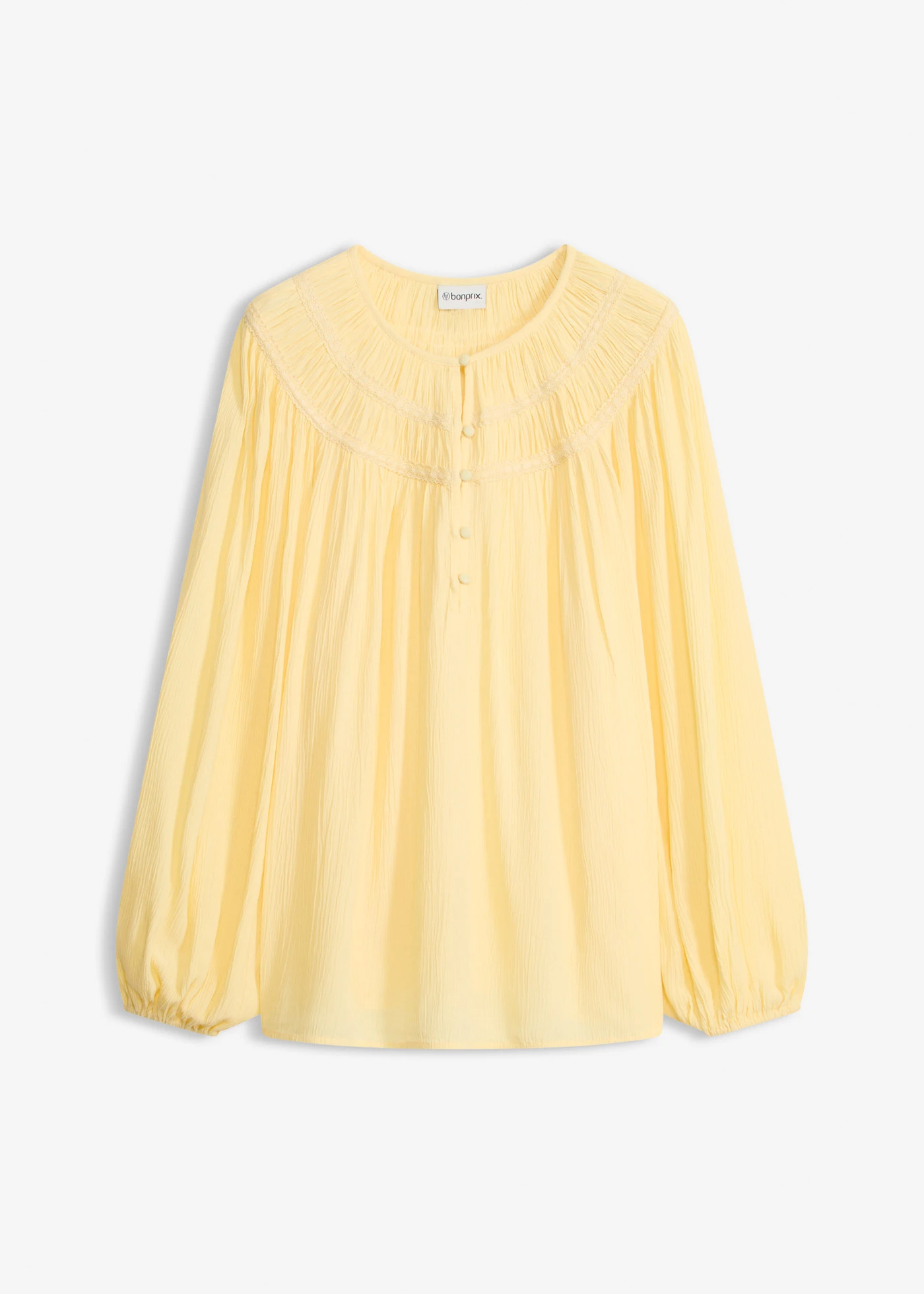 Tunique avec galons dentelle • jaune clair • Boutique bonprix