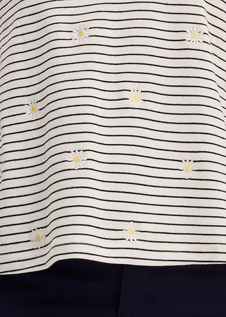 Gestreept T-shirt van puur katoen • wolwit/zwart gestreept • bonprix online shop