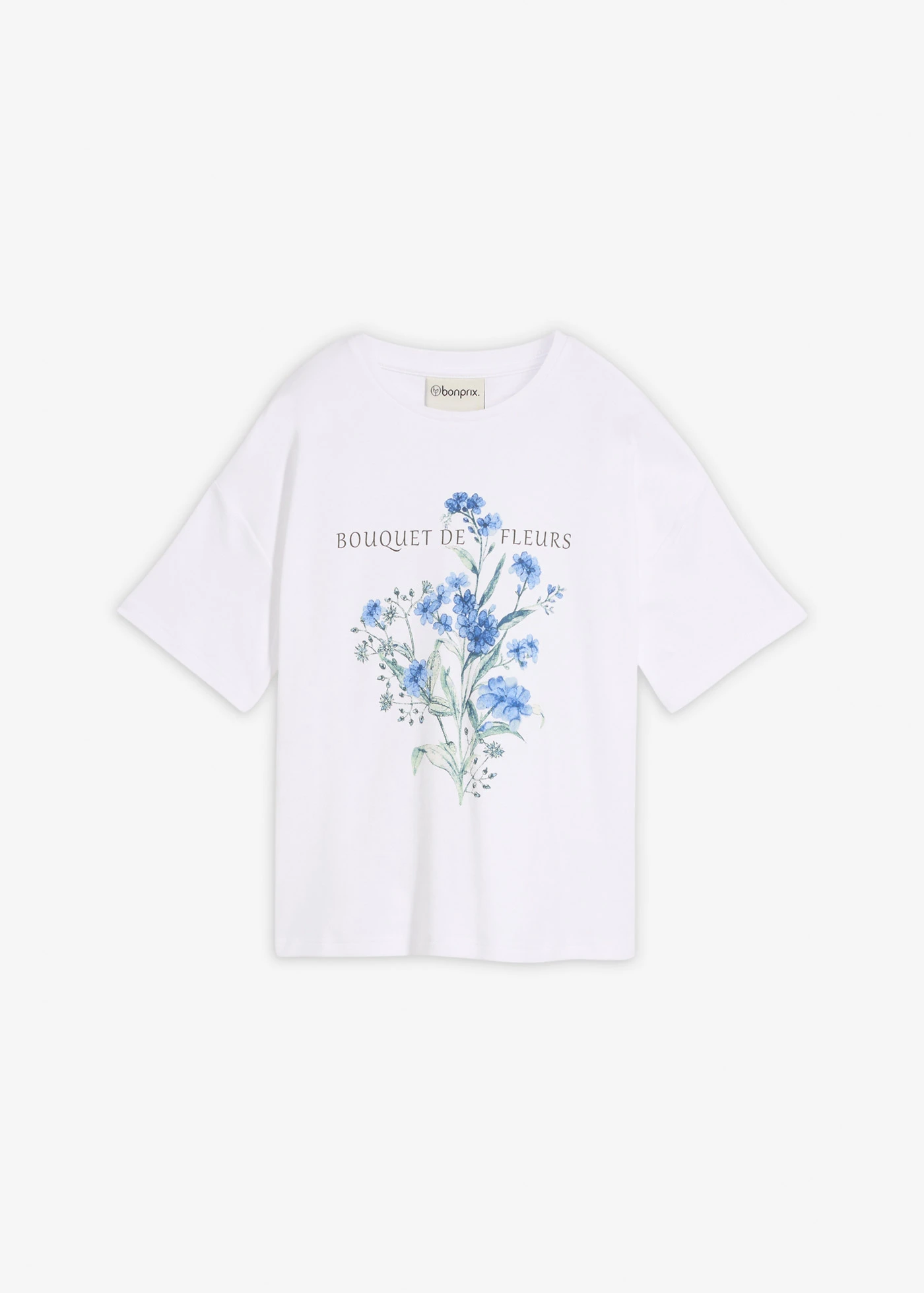 T-shirt ample 100% coton • blanc floral • Boutique bonprix