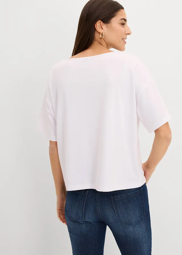 Lichte sweater van viscose mix, Kleur: wit